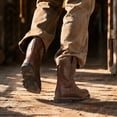 thumbnail image 3 of Bottes de Travail Western pour Hommes à Enfiler à Bout Rond, Bottes Décontractées d'Extérieur Mi-Mollet Brodées, 3 of 6
