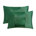 thumbnail image 4 of Green Lumbar Pillow Cover, Metallic Beaded Centered Sparkly Lumbar Pillow Cover, 12x14 inch (30x35 cm) Lumbar Pillow Cover, Silk Striped Lumbar Pillow Cover Solid - Green Center, 4 of 6