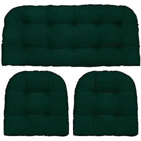 Décor Indoor Outdoor Tempotest 3 Piece Tufted Wicker Cushion Set, Choose Color  Size (Large, Classic Green)