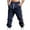 Navy, variant on DDAPJ pyju Men's Thin Fleece Sweatpants Cinch Bottom Loose Fit Moisture Wicking Track Pants Striped Athletic Joggers Black M
