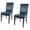 Blue, variant on Pemberly Row 19.5" Bonded Leather Dining Chair in Cream (Set of 2)