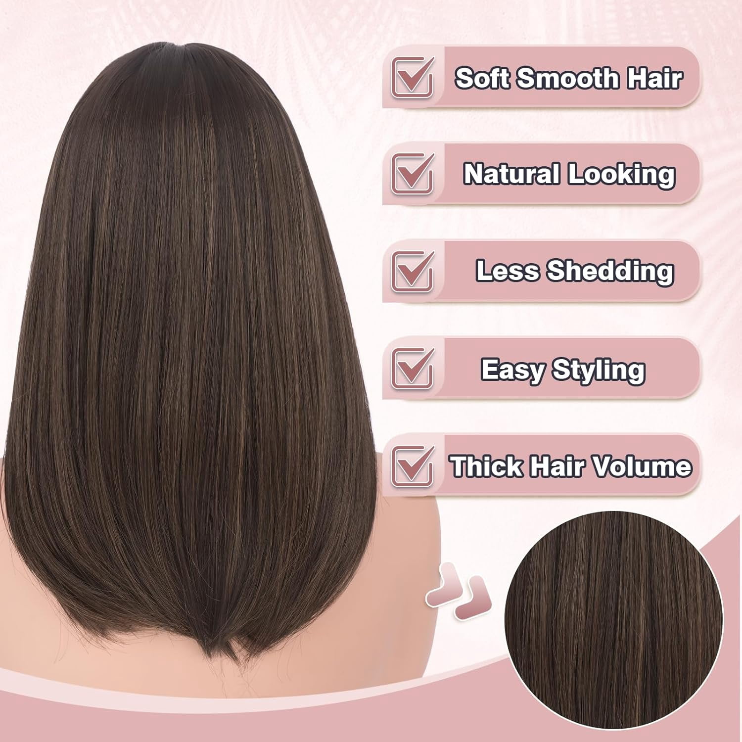 SUCS Blonde Bob Wigs with Bangs Shoulder Length Straight Natural Looking Synthetic Heat Resistant Medium Hair Wigs for Women Daily Party, 16 Inch Dirty Blonde