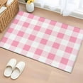 thumbnail image 3 of Spring Geometric Front Door Rugs 2x3 ft Pink Plaid Small Rug for Entryway Non Slip Washable Bathroom Door Mat Absorbent Floor Mat for Indoor Entrance, 3 of 9