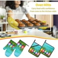 thumbnail image 2 of Oven Mitts and Pot Holders Sets of 4, Easter Eggs Grass Kitchen Gloves for Cooking Baking Wooden Leaf Hot Pads BBQ Potholders, 2 of 6