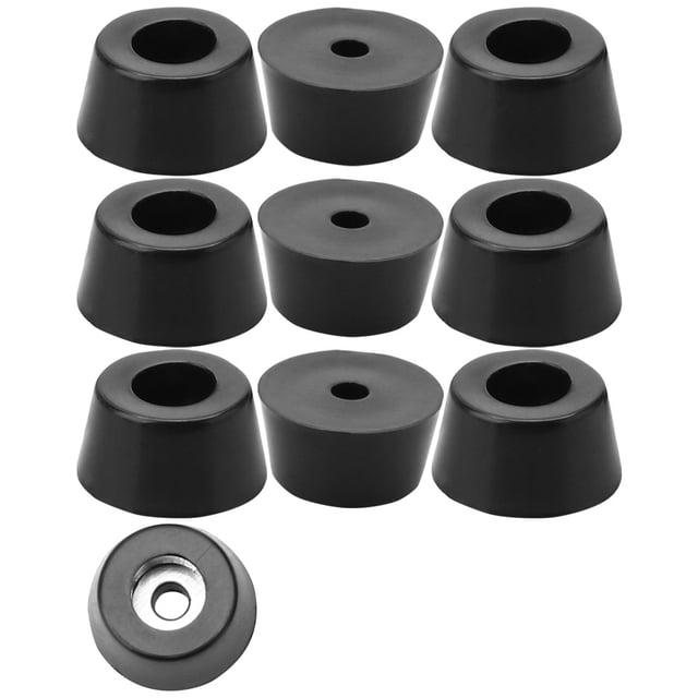 10 piezas de patas de goma, amortiguador, protector de silla con arandela de metal, D15x12xH8m