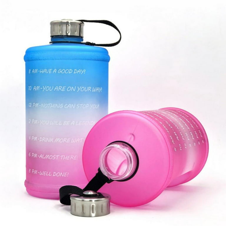 1pc Plastic Water Bottle, Daily Clear Letter Graphic Sport Water Bottle  With Straw Lid For Outdoor