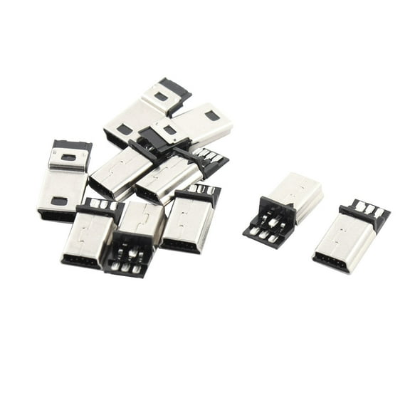 10 PCS  USB 5 Pin B Male Connector Port Solder Plug Replacement