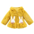 thumbnail image 1 of Abrigo De Invierno Para Niños Pequeños Chaquetas De Abrigo Para Niñas Color Sólido Espesar Felpa Flores Lindas Orejas De Conejo Sudadera Con Capucha Abrigo Grueso Capa Amarilla Odeerbi LM103-3815, 1 of 6