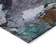 thumbnail image 4 of 10' X 14' Blue Gray And Brown Abstract Washable Indoor Outdoor Area Rug, 4 of 5