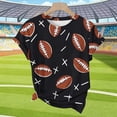 thumbnail image 4 of Womens Football Print T-Shirt for Women Game Day, Casual Short Sleeve Crew Neck Tee Top, Plus Size Black Sporty Shirt,Size 5XL, 4 of 7