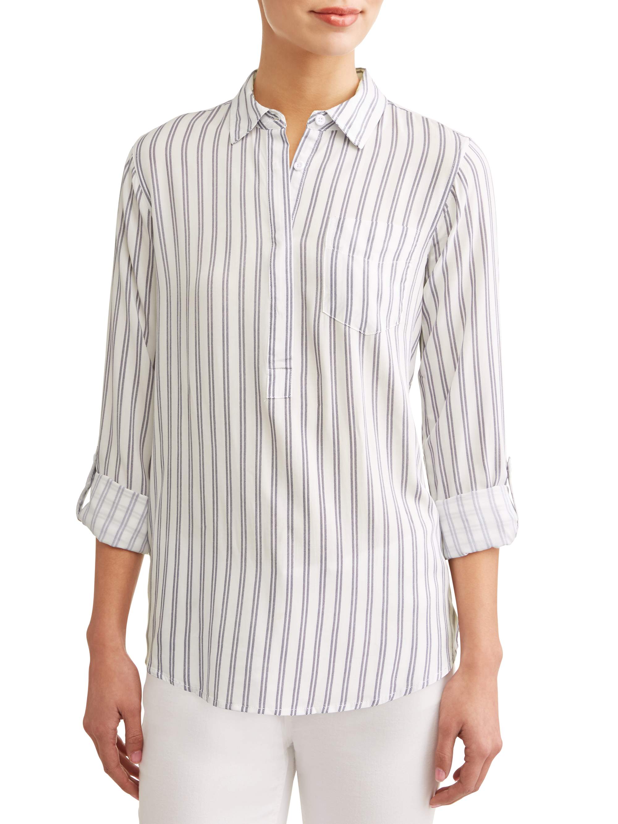 Alexander Jordan Women's Vertical Stripe Popover - Walmart.com