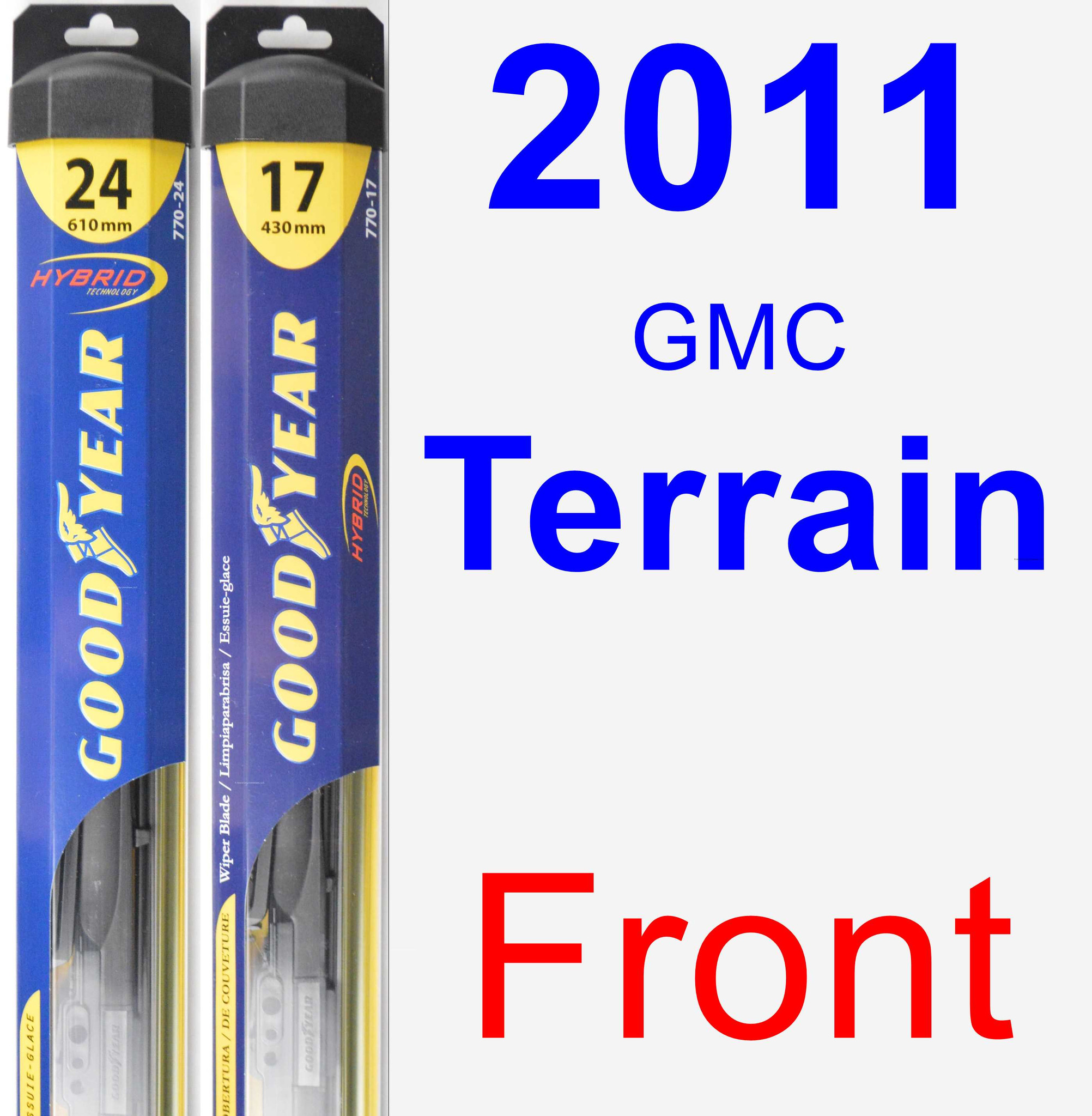 2011 GMC Terrain Wiper Blade Set/Kit (Front) (2 Blades) Hybrid