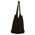 thumbnail image 1 of Tote Bag Knitted Solid Color Large Capacity Storage Vintage Korean Style Shoulder Bag Handbag for Travel, 1 of 10