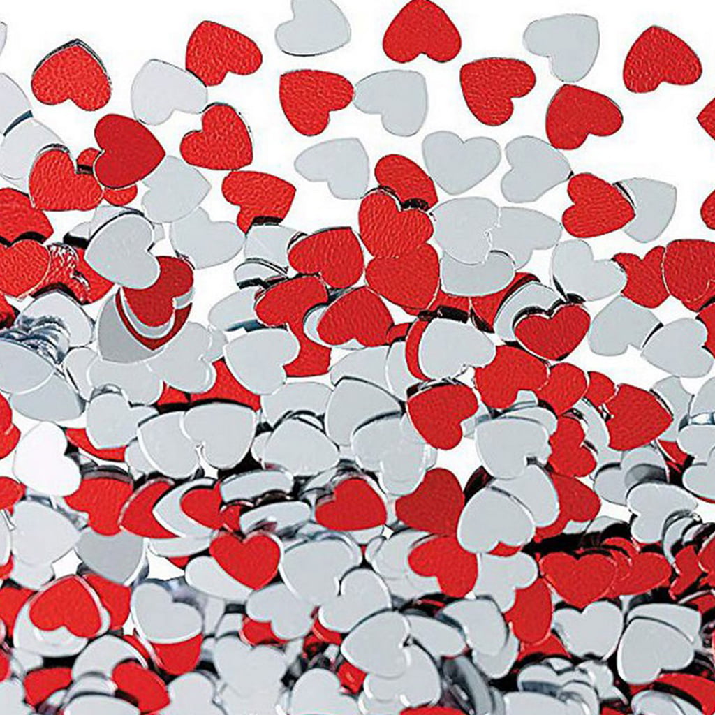 H Shimmer Red love Heart Wedding Table Confetti Foil Decoration Scatter Party 