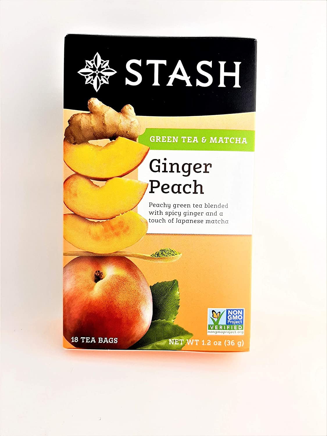 Stash Tea Ginger Peach w/Matcha 18 ct Pack of 2