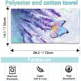 thumbnail image 2 of 2 Pack Hand Towels for Bath, Lavender Butterfly Decorative Towels Highly Absorbent Soft Towels for Bathroom Beach Kitchen Spa Gym Face Towel 14x28 Inch, 2 of 14