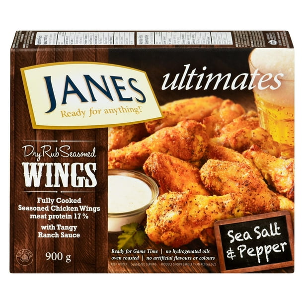 Janes ultimates Dry Rub Seasoned Chicken Wings Sea Salt & Pepper