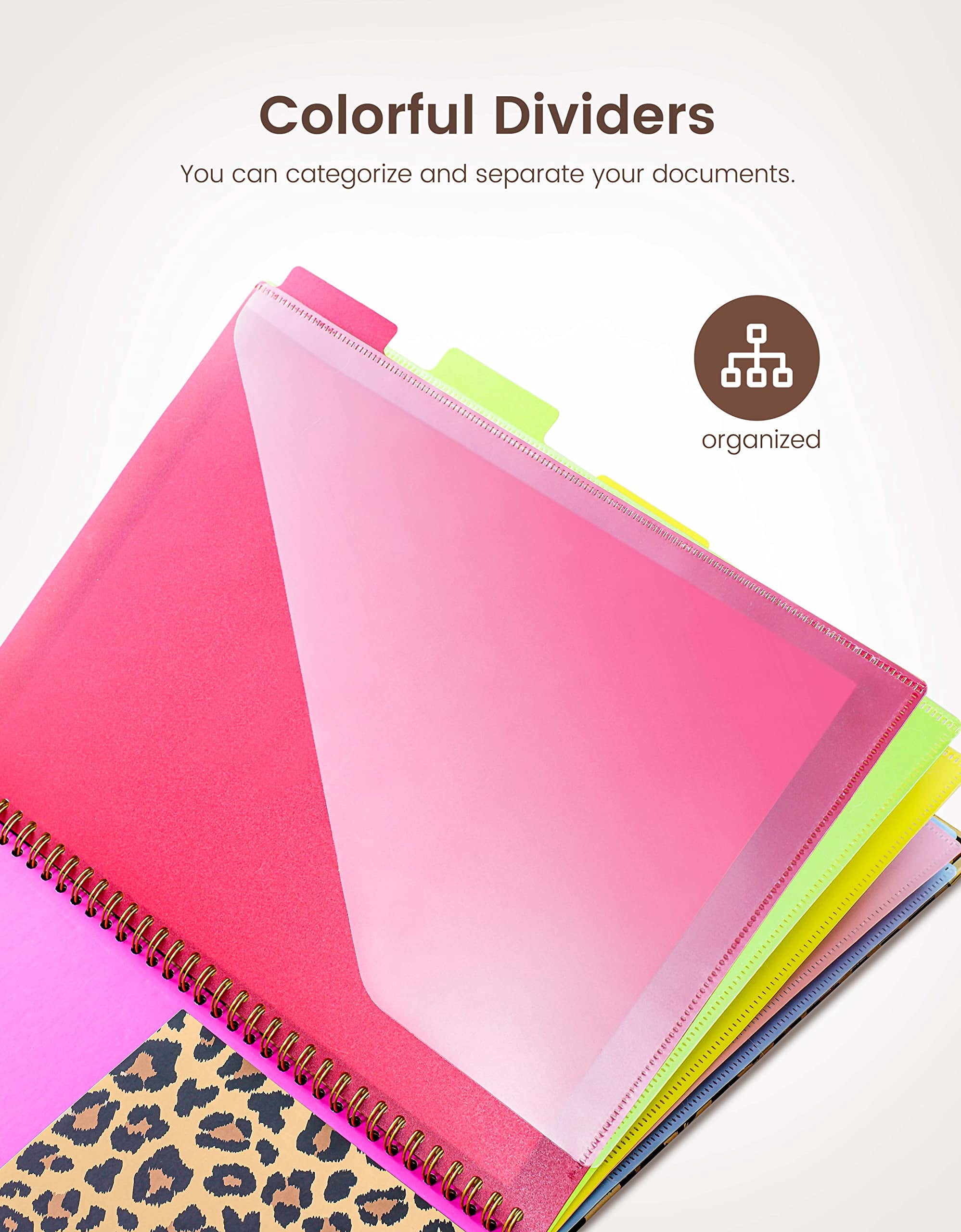 Clipboard With Storage  Clipboards Folio Refillable 11"x8.5" Legal Pads 5 Extra Folders 10 Pockets For Documents Portfolio Binder Pen Holder Men Women (leopard)