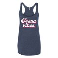 thumbnail image 2 of Wild Bobby Jesus Vibes Inspirational/Christian Women Tri-Blend Racerback Tank Top, Vintage Navy, Small, 2 of 6