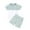 Green, variant on Spring Summer Girls Boys Solid Color Outfits, Kids Threaded Round Neck Short Sleeve Shorts Two-Piece Set Blue 70