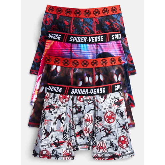 Spider-Man: Into the Spider-Verse Boys Boxer Brief Underwear, 4-Pack