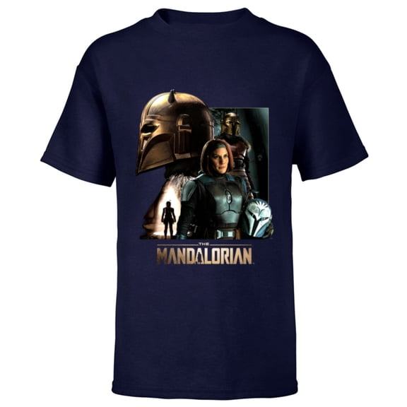 Star Wars The Mandalorian Season 3 the Armorer and Bo-Katan - Short Sleeve T-Shirt for Kids - Customized-Navy