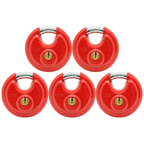 Red Disc Padlock 2-3/4" (70mm) Premium self Storage Lock (5)