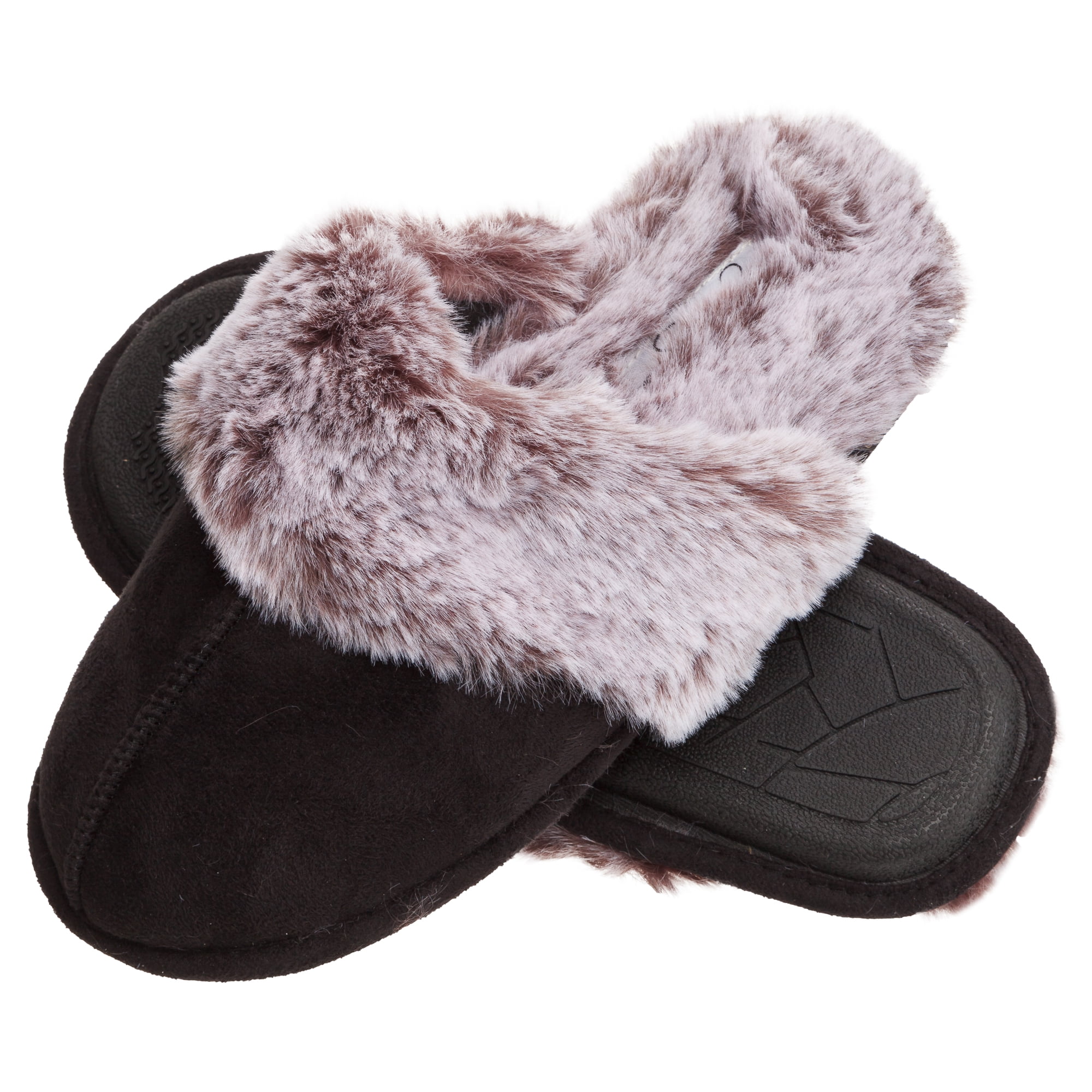 Jessica Simpson Women's Faux Fur House Slipper Scuff Memory Foam Small Shoes 