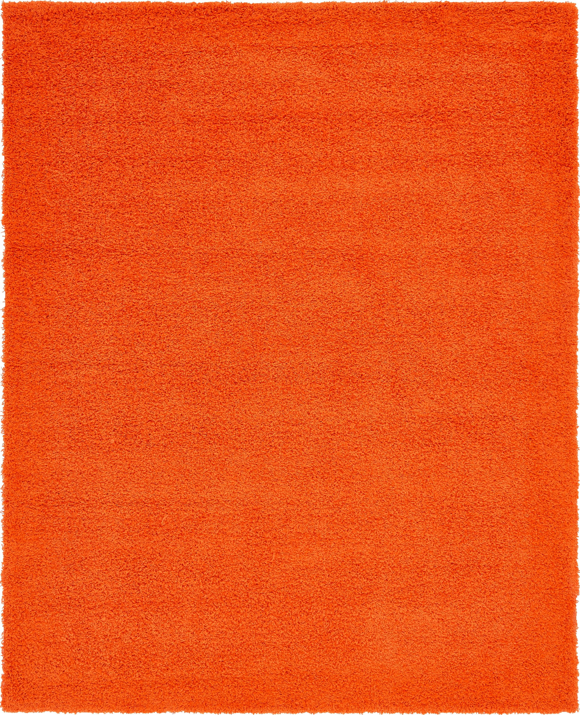 Unique Loom Indoor Rectangular Solid Print Modern Area Rugs Orange, 8