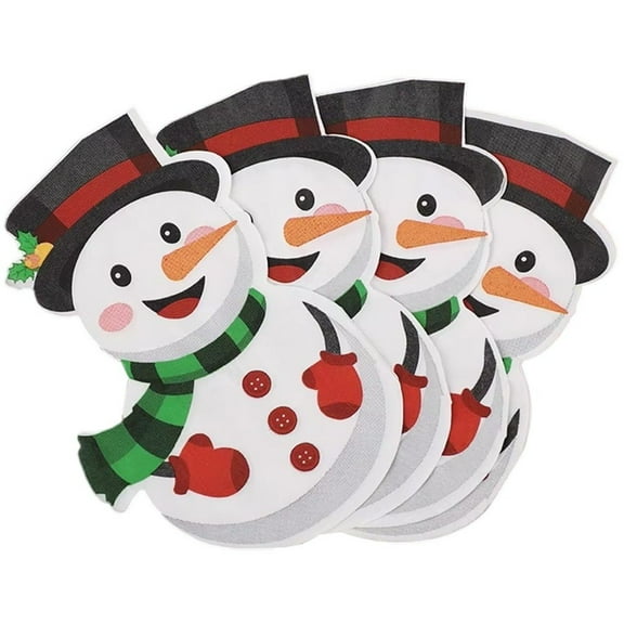100-Pack Christmas Snowman Napkins, Decorative Cocktail Serviettes for Party Tableware