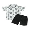 thumbnail image 1 of Toddler Baby Boy Summer Clothes Cow Lapel Button Shirt Shorts 2Pcs Suit, 1 of 6