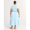 thumbnail image 2 of Scoop Women’s V-Neck Crinkle Midi Dress, Sizes XS-4X, 2 of 4