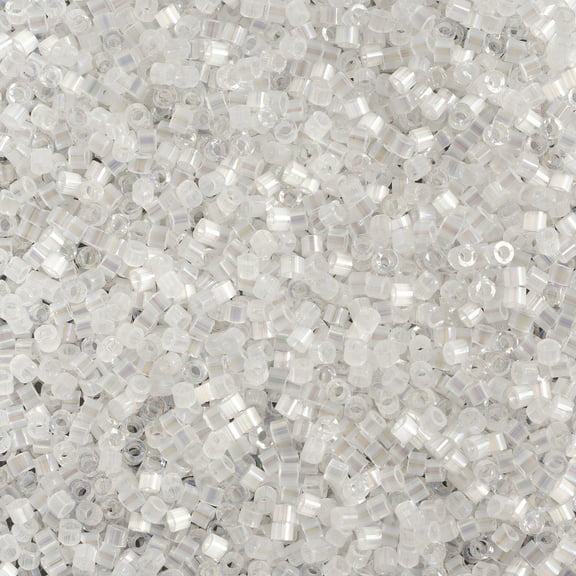 Miyuki Delica 11/0 - Crystal AB Silk Satin DB0670 - 5.2gms Vial of Japanese Glass Beads