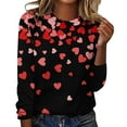 thumbnail image 2 of T-shirts de Saint-Valentin pour Femmes, Chandail en Molleton à Col Rond avec Cœur d'Amour, Chandail Mignon Gnome, Hauts, Tenues, Vêtements, Mode pour Dames, Col Rond, Manches Longues, T-Shirt Imprimé Saint-Valentin, 2 of 4