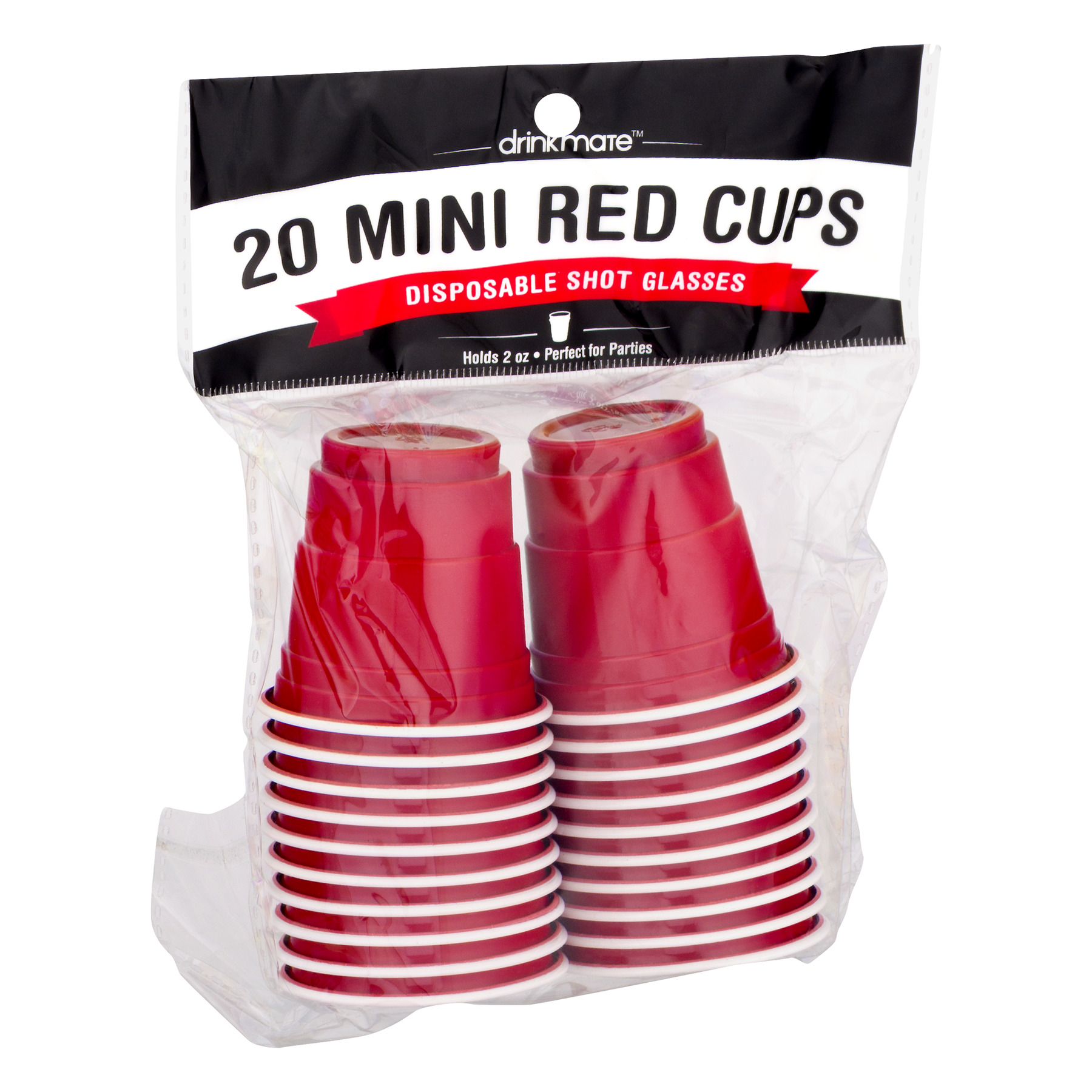 DrinkMate Disposable Shot Glasses Red