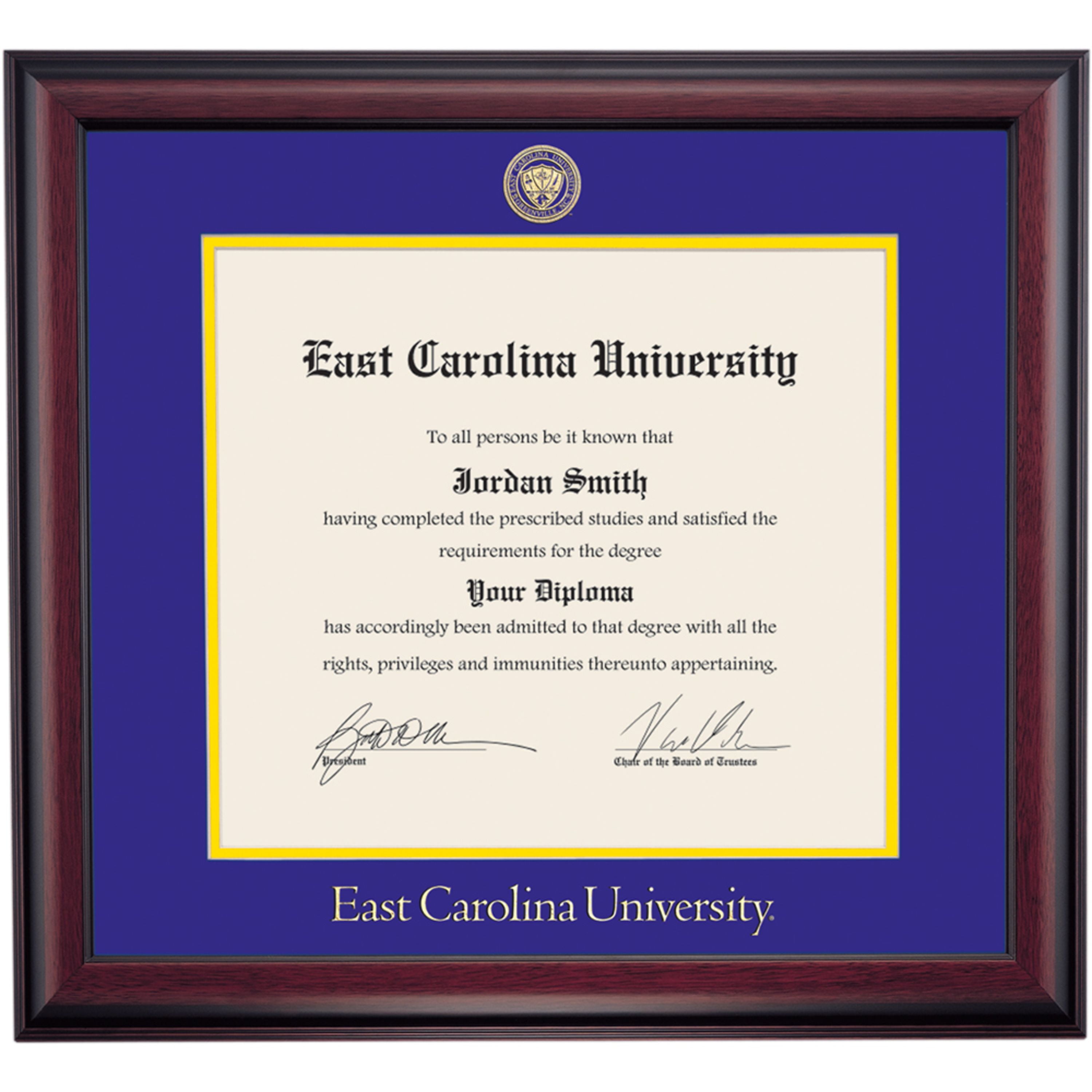 OCM Diploma Frame for East Carolina University ECU, 19" x 21" Diploma Certificates Frame