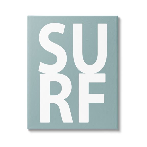 Stupell Surf Summer Fun Turquoise Phrase Landscape Painting Gallery Wrapped Canvas Print Wall Art