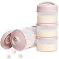 thumbnail image 1 of Dispensador de fórmula Termichy, apilable, 2 unidades, color rosa claro, 1 of 7