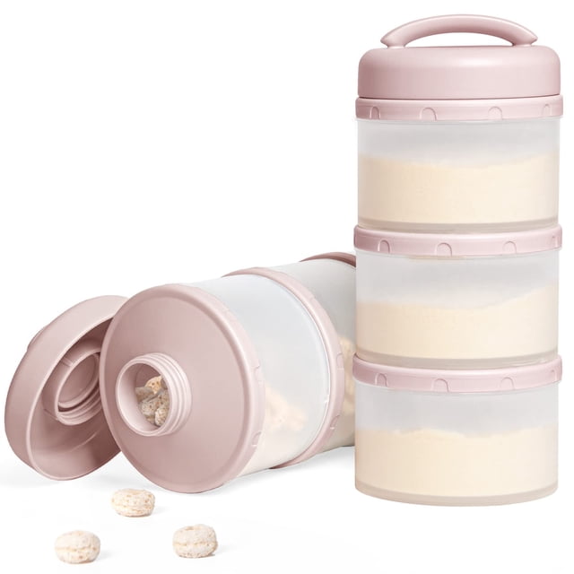 Dispensador de fórmula Termichy, apilable, 2 unidades, color rosa claro