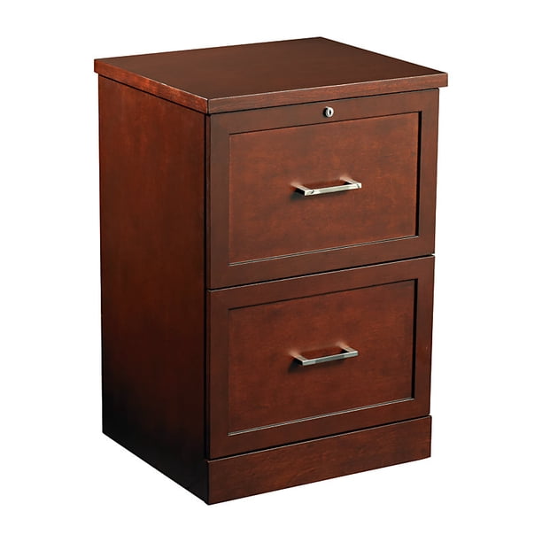 Realspace Premium Vertical File 28"H x 19"W x 17"D, Mahogany