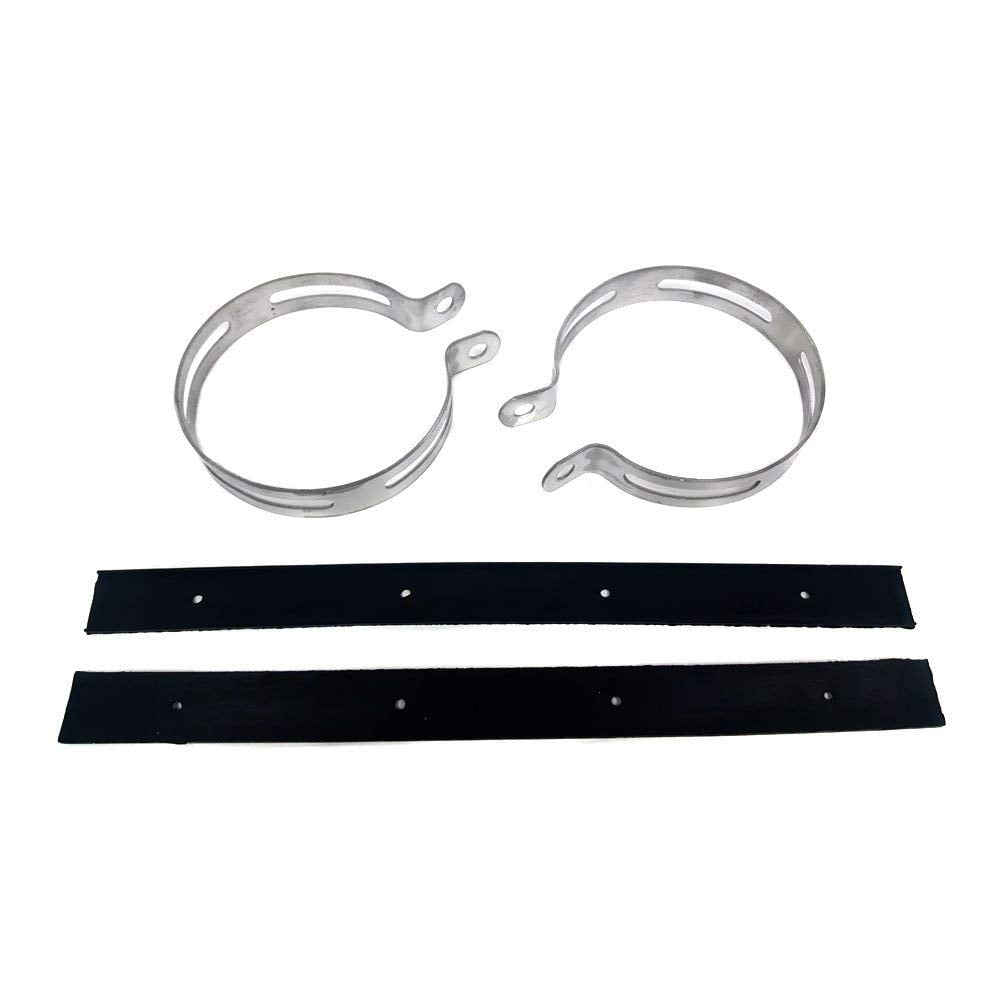 Motorcycle Scooter Exhaust Pipe Clamp Bracket Set with Rubber Straps
