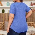 thumbnail image 3 of Plus Size Tops for Women Short Sleeve Square Neck Summer Loose Fit Tunic Top for Leggings  Blue 4XL, 3 of 6