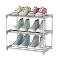 thumbnail image 1 of 3-Tier Shoe Rack  Stackable Shoe Shelf Storage Organizer Durable Lightweight Shoe Stand Metal Shoe Tower Space Saving for Bedroom  Entryway  Hallway and Closet (Silver Gray) - by, 1 of 9