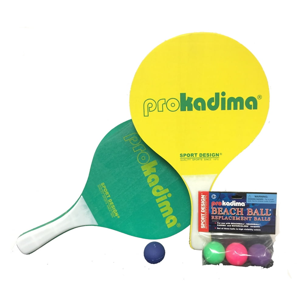 Pro Kadima Paddle Raquet Ball Set Solid Colors Bundle Pack (4 Balls