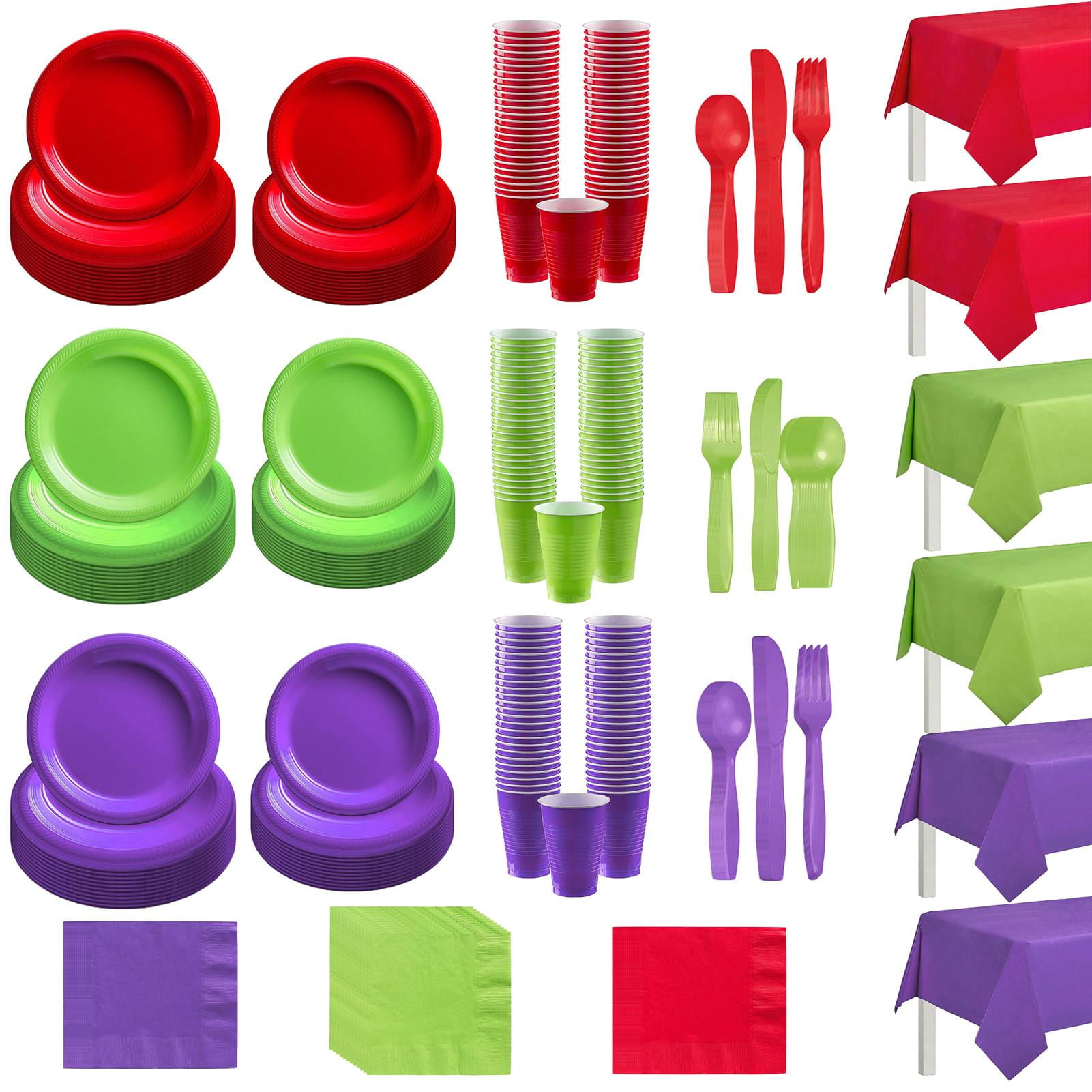 Solid Color Paper Plates Set142pcs Dinner Paper Plates SetPaper