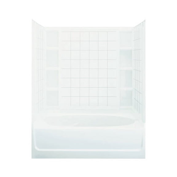Sterling 71110126 Ensemble, 60" X 42" X 72" Tile Bath/Shower - White