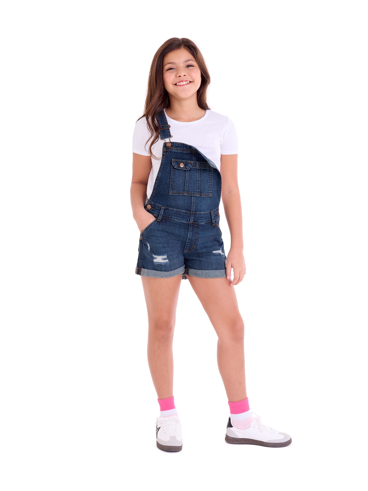 Jordache Girls Boyfriend Shortall, Sizes XS-XXL