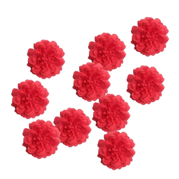 10 Unidades 9 Cm Crisantemo Cabezas De Flores Artificial Gloria Ramillete Ramo DIY Decoración Rojo