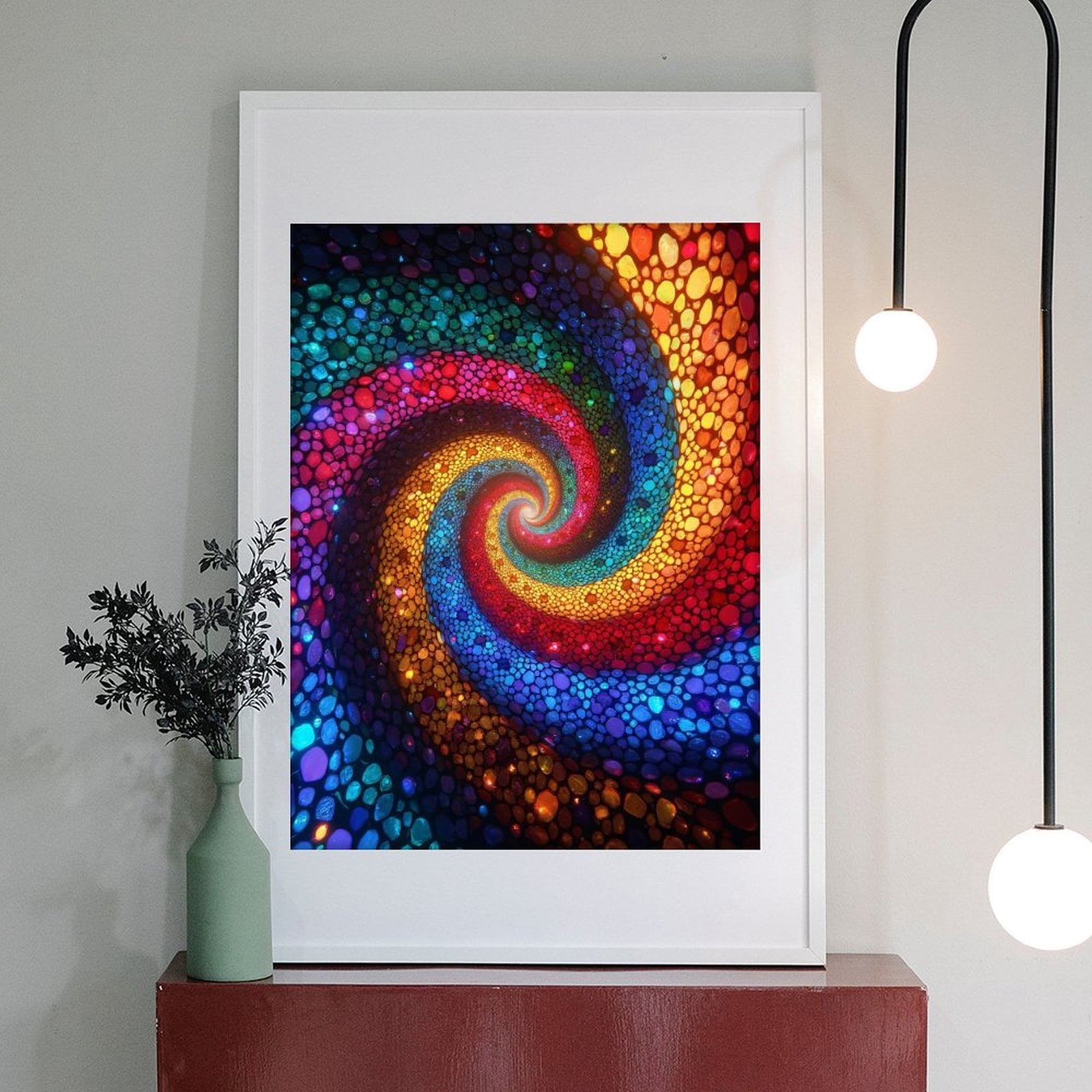 Diamond Art Kit for Adults, Colorful Spiral Mosaic Art Diamond Painting for Adults Beginners, 5D DIY Diamond Art Painting Kits, Colorful Diamond Painting Craft for Home Decor 12x16