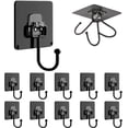 thumbnail image 1 of Large Self- Adhesive Hooks for Hanging 20KG(Max) Heavy Duty, Wall Hooks 10 Packs Magic Hooks Without Nails Self-Adhesive and Removable, Waterproof and Rustproof Multiple Uses for Bathroom Kitchen Home, 1 of 7